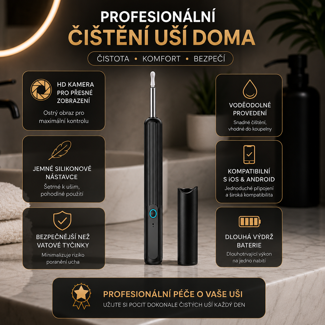 OtoLens™ - Čistič uší s kamerou