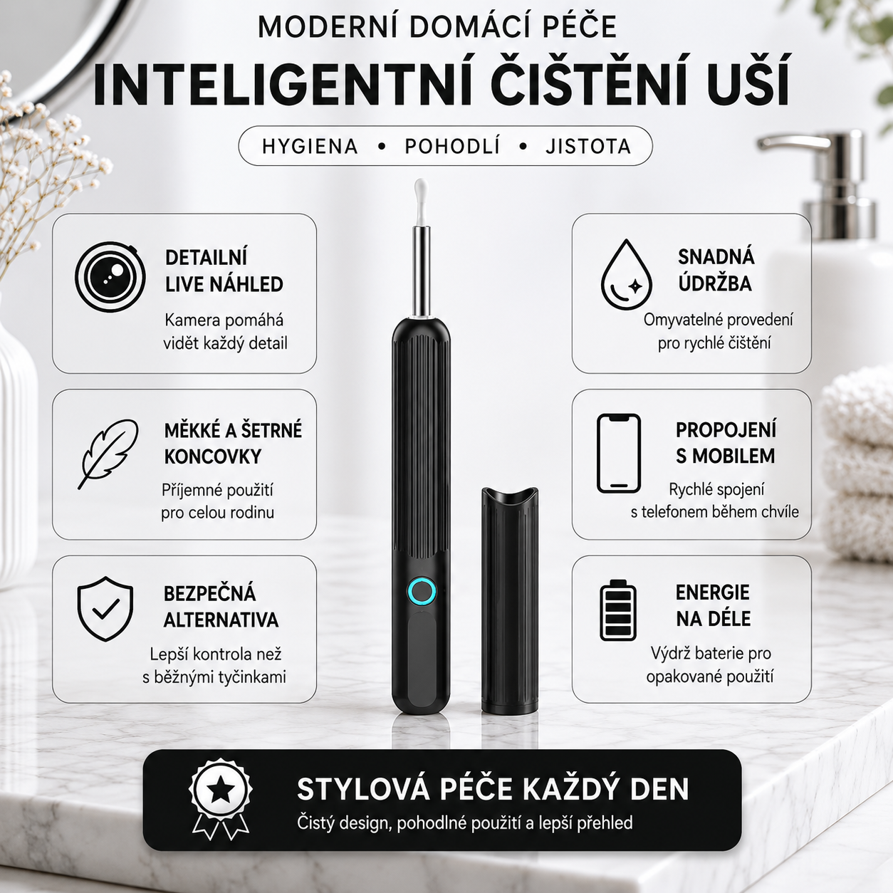 OtoLens™ - Čistič uší s kamerou